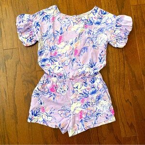 Lavender Hidden Elephant Print Romper